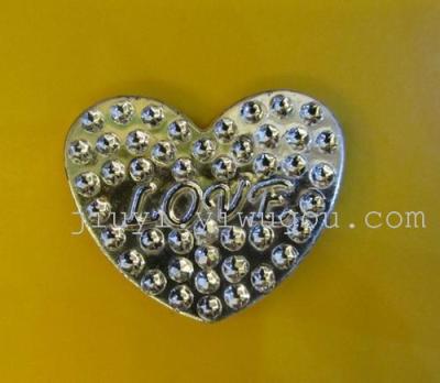 Plastic silver heart buckle decoration accessories