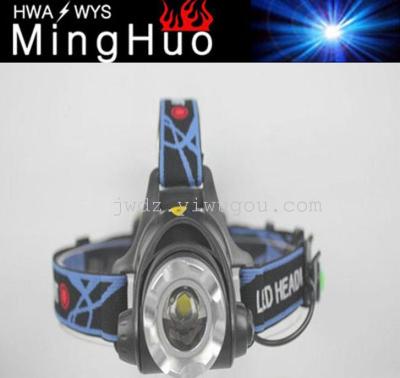 Hot-selling T6 strong light headlamp 3 grade focus 2 pieces of 18650 lithium battery