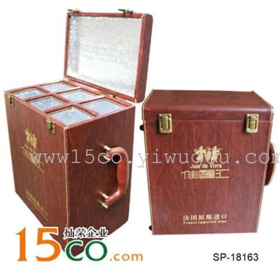 Wine box with PVC or PU material