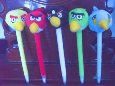 Creative writing pen. cartoon animal pens, angry birds. plush stationery gifts