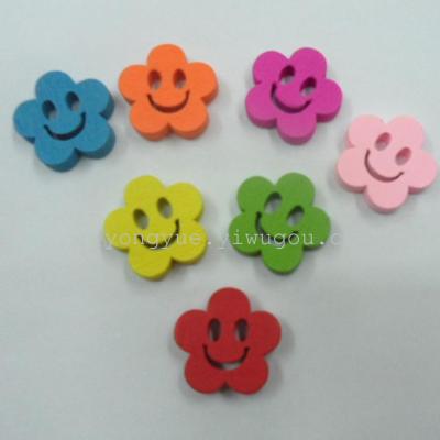 Manufacturers supply wooden buttons diy wooden buttons/five leaf flower buttons/wooden buttons wholesale