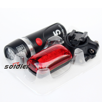 Bicycle front and rear set lamp Bicycle front and rear LED combination set lamp mountain bike night cycling equipment