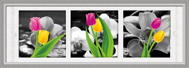 printing crafts new cross stitch wholesale handmade embroidery ink painting tulip triple 5d0099