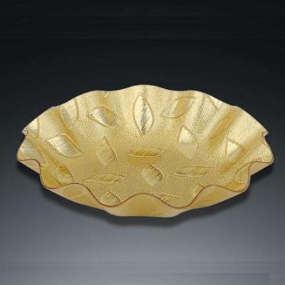 007 Golden leaf fruit plate