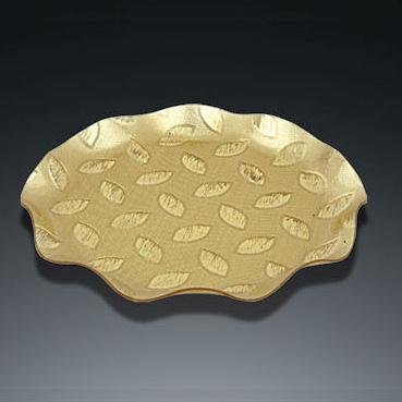 004 Golden leaf fruit plate