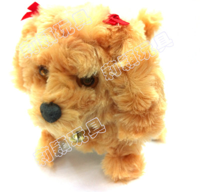 Toy Wholesale Electric Forward and Backward Light Sound Curly Dog Electric Plush Toy Doll