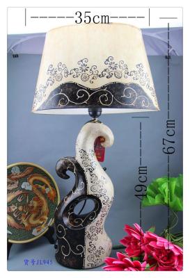 Model JL945 16 inch ceramic table lamp round Bell bedroom table lamp