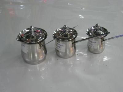 STAINLESS STEEL 3PCS COFFE WARMER WITH(WITHOUT)COVER SET