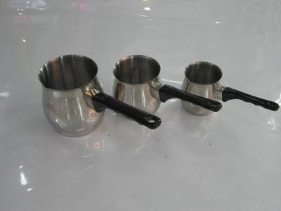 STAINLESS STEEK NF-071 3PCS COFFEE WARMER SET WITH BLACK HANDLE 
