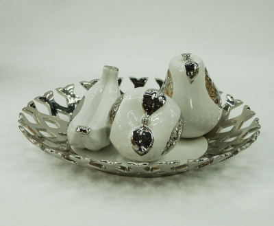 Gao Bo Decorated Home  Plated hollow ceramic fruit ceramic crafts