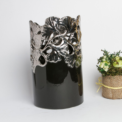 Gao Bo Decorated Home Ceramic vase home decorations ornaments plating ceramic vase flower floral creative control