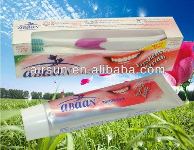 abaan brand halal toothpaste toothbrush set