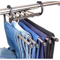 Daily Necessities Multi-Functional Magic Magic Five-In-One Pant Rack Stainless Steel Trouser Press Retractable Side Hanging Wholesale 240G