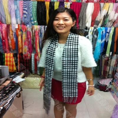 Men's cashmere scarves in autumn and winter Korean thickened and warm Plaid stripe scarf men's and women's scarves