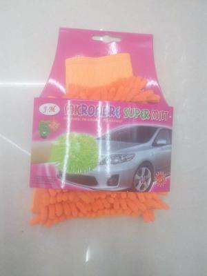 Single-sided wash chenille shaggy car glove