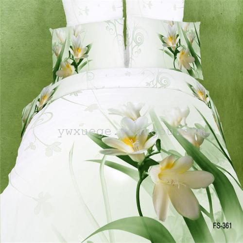 cotton active 3d oil painting large flower series pure cotton comfortable soft and healthy factory direct sales four-piece set