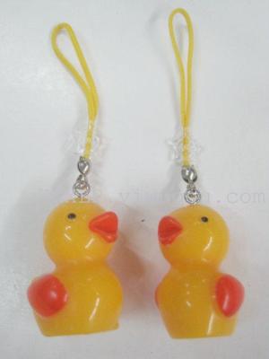 Duck phone chain wholesale resin duck cartoon the little yellow duck cell phone little yellow duck 