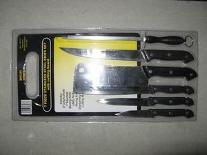 7-Piece Knife Set: Kitchen Knife, Cleaver, Boning Knife, Universal Knife, Fruit Knife, Sharpening Steel, Plastic