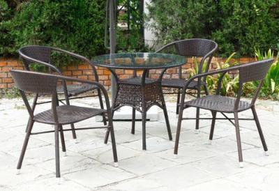 Faux rattan woven rattan leisure furniture outdoor table and Chair set patio furniture Villa Hotel hotel garden furniture
