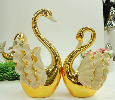 Gao Bo Decorated Home Continental handmade ceramic swan ornaments home decor