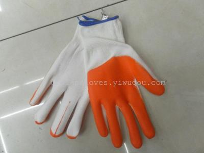 Gloves nitrile gloves lengthened 9 white yarn orange nitrile gloves
