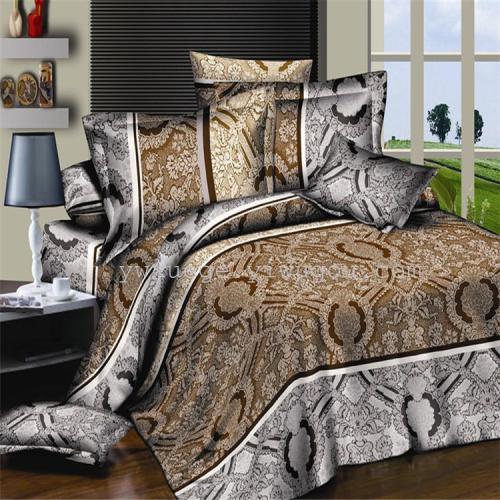 four-piece set new arrival 3d polyester cotton bedding four-piece set active printing bedding factory direct sales --- singing and dancing youth
