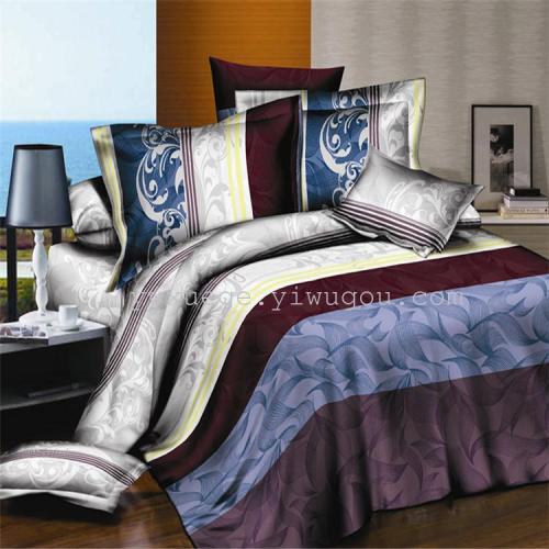 Bedding Polyester/Cotton Four-Piece Set Reactive Green Printing and Dyeing Soft and Comfortable Factory Direct Sales --- Glorious Years
