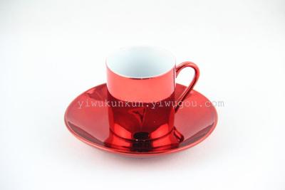 Six cups T005 PVC gift box ceramic Six cups cup coffee cup plate twelve gifts