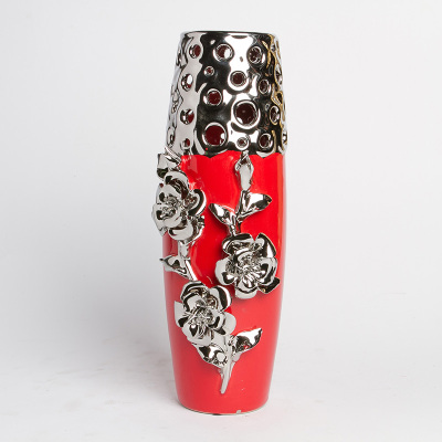 Gao Bo Decorated Home Modern Chinese red festive hollow ceramic vases vases vases flower vases pottery