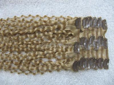22“ 100G Deep Wave Clip in 100% human hair Extension 8# 