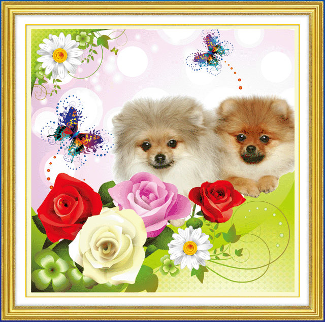 Warm dog Baby 5D0156 (5D cross stitch)