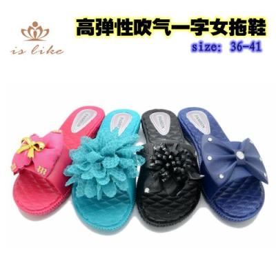 Order genuine high Lady's slippers women's shoes at the end of the word elastic inflatable shoes flower shoes fashion sandals in summer