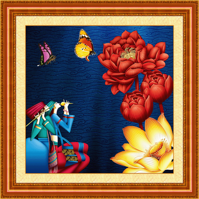 wholesale handmade embroidery crafts printing cross stitch material package youyouzi flower 5d0177