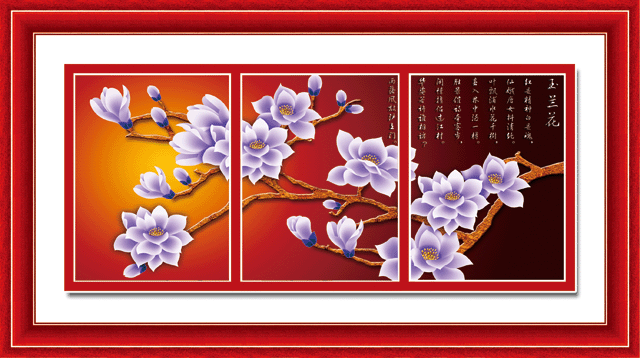 new handmade diy printing cross stitch embroidery crafts magnolia fragrance 5d0181