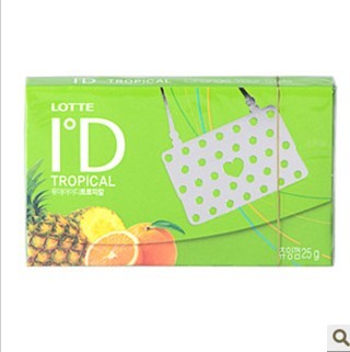 South Korea imported food, Lotte ID pineapple orange flavored chewing gum, 25 grams