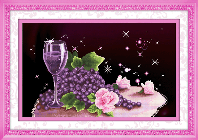 new diy material package cross stitch living room crafts purple deep love 5d0216