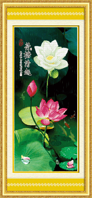 fashion home boutique cross stitch lotus pond freshh （5d cross stitch） 5d0232