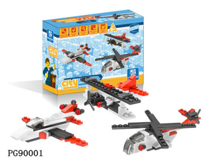 Military duty green aircraft LEGO-style building blocks spell plug plastic toys