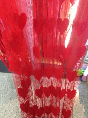 Big red heart wedding curtain partition Big red