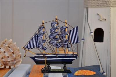 Business process 16cm sail Eastern Mediterranean wood crafts handmade sailboat home accessories
