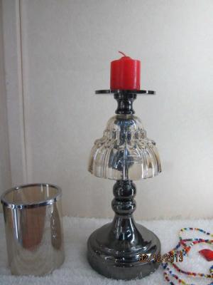 Alloy glass candle holder. HG166A