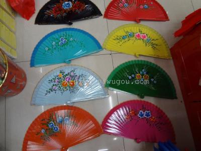 [manufacturer direct sales. The hand painted wooden painting fan of wood paint fan Spain welcome to the shop order.