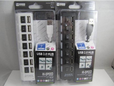 Yc-006 high speed USB2.0 version 7 port HUB with independent power switch HUB extender, with hard disk HUB