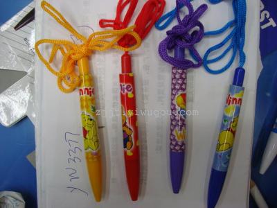 Lanyard new Korean cute cartoon ballpoint pen gel ink pen