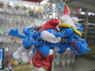 Authentic cheap wholesale Keychain Smurmurfs cartoon the Smurfs animated Smurf jewelry manufacturers