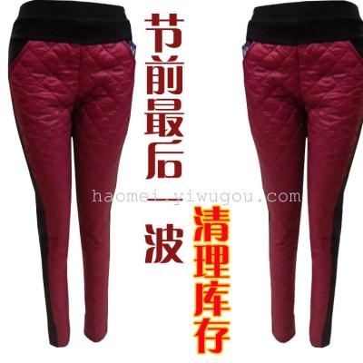 Ho Mei garment faux down pants and fleece in the winter thick leggings skinny cotton pants leggings warm pants down wholesale