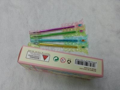 Transparent color ballpoint pen new Korean cute Butterfly Diamond Head gel ink pen