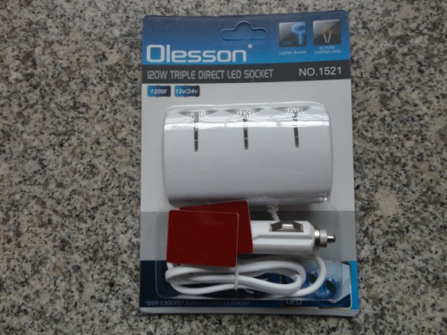 1521 White One Drag Three Cigarette Lighter One Drag Three Car Charger Car Cigarette Lighter