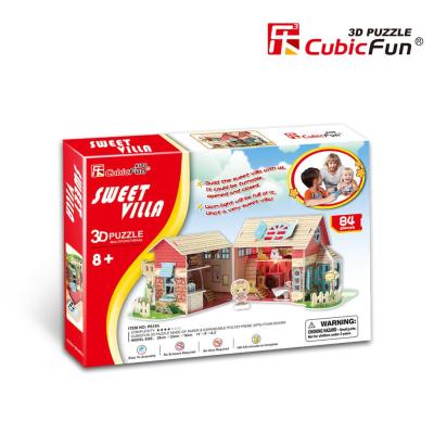 Le cube 3D jigsaw model, P615 with light cottage.