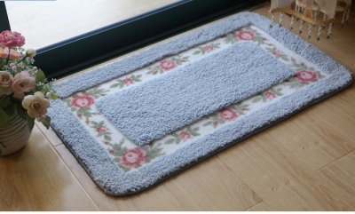 Korean pastoral microfibre rose mats kitchen Bay window carpet
